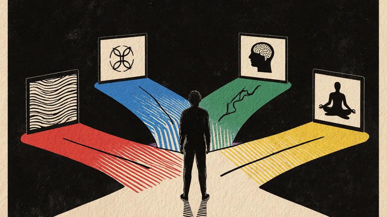 Ilustrace porovnání somatických terapií a volby vhodné metody.