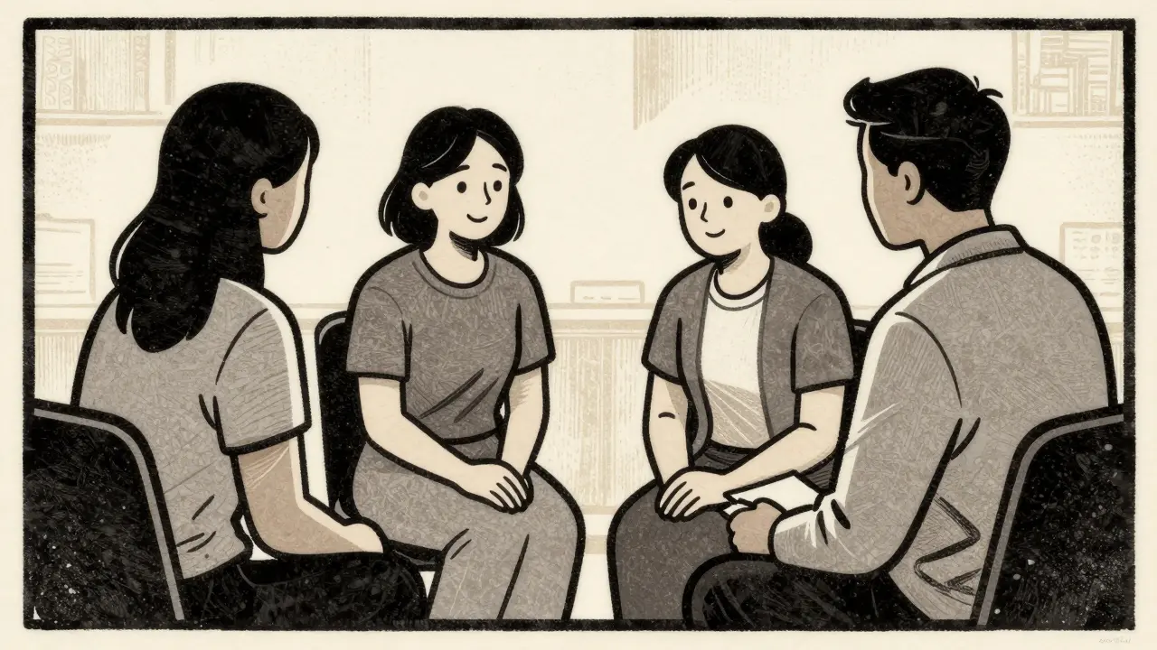 Rodiče se účastní vzdělávacího programu pro poruchy příjmu potravy.