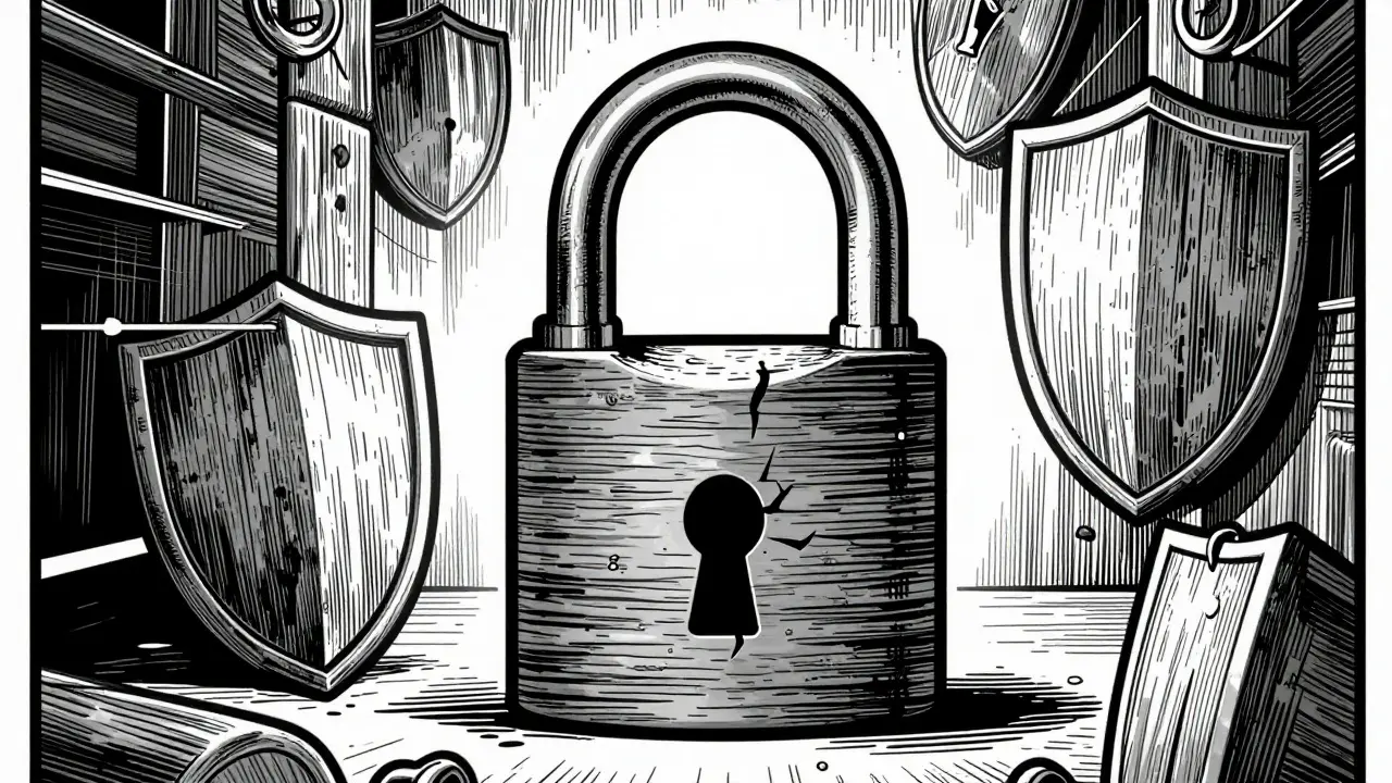 Symbol důvěrnosti a bezpečnosti ve formě zámku