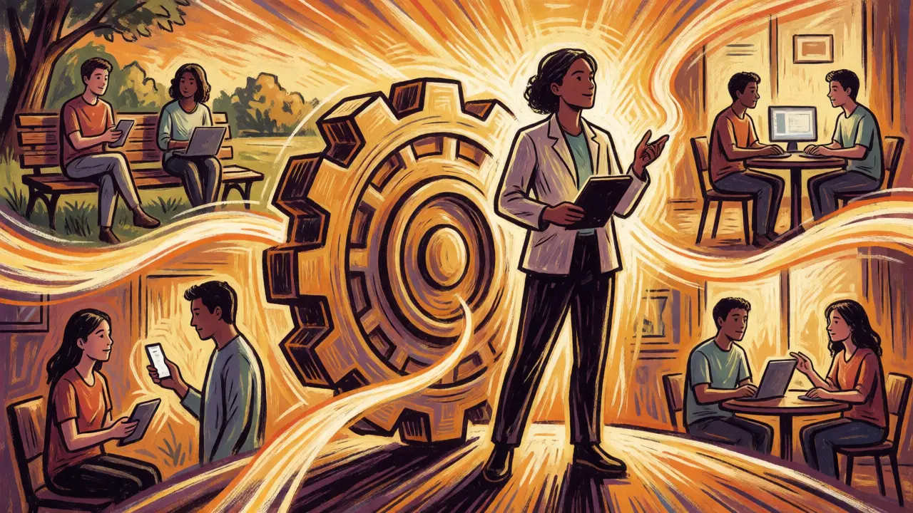 Komiksová ilustrace budoucnosti integrované telepsychologické péče