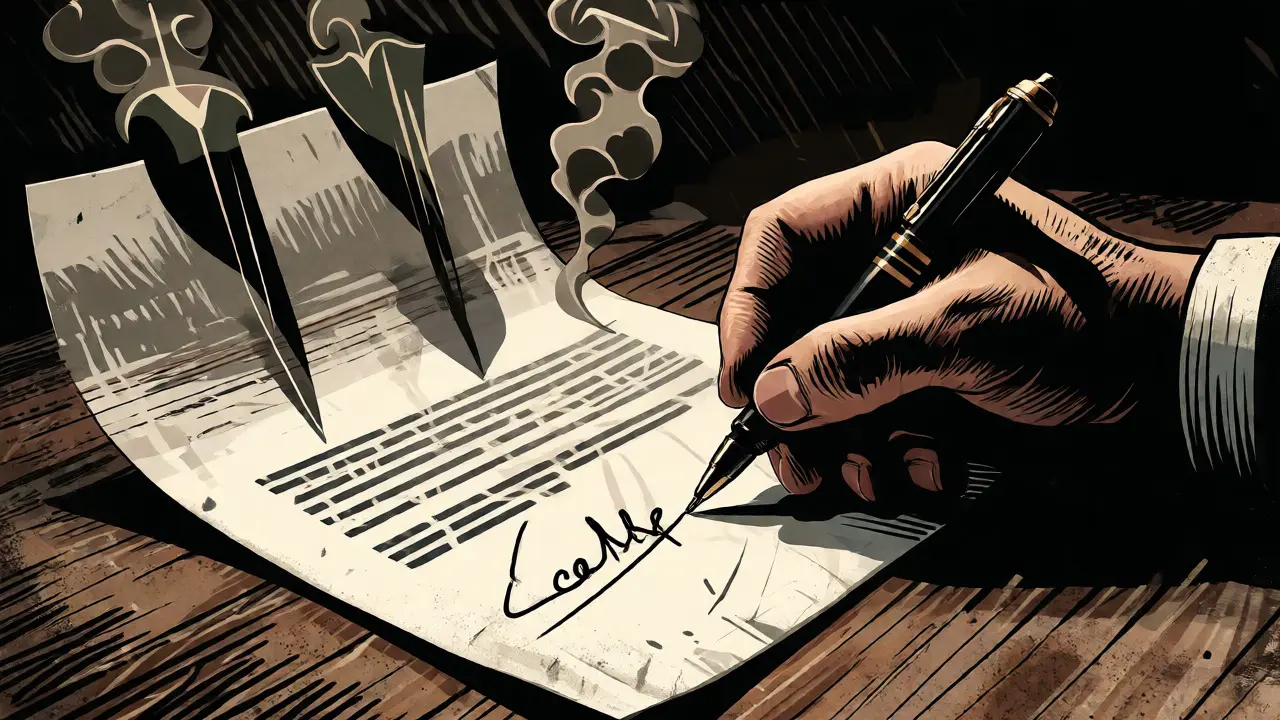 Podpis informovaného souhlasu s abstraktními štíty ochrany klienta v komiksovém provedení.