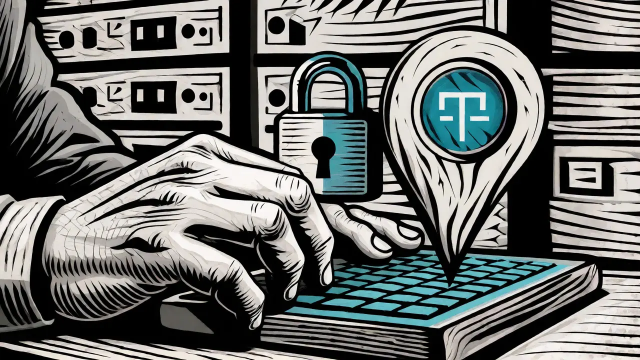 Ruce ovládající digitální bezpečnost s symboly zámku a šifrování ve stylu komiksu.